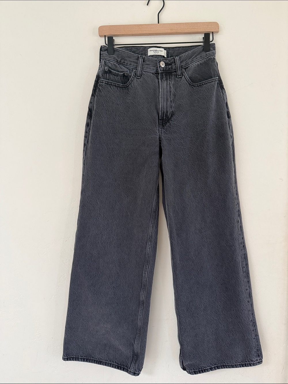 Abercrombie & Fitch Wide Leg Jeans - Washed Black size 25